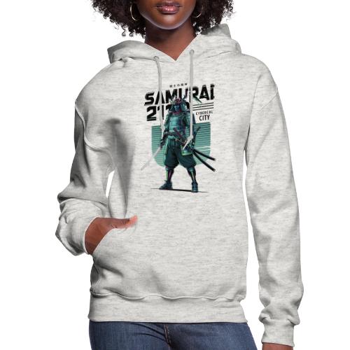 Cyber Samurai 2110: Glowing Katana Warrior - Women's Hoodie