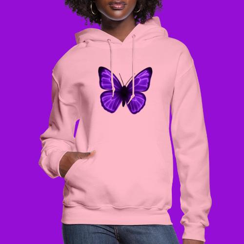 Neon Purple Butterfly - Women's Hoodie