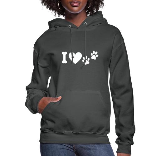 I Love Dog Prints - Women's Hoodie