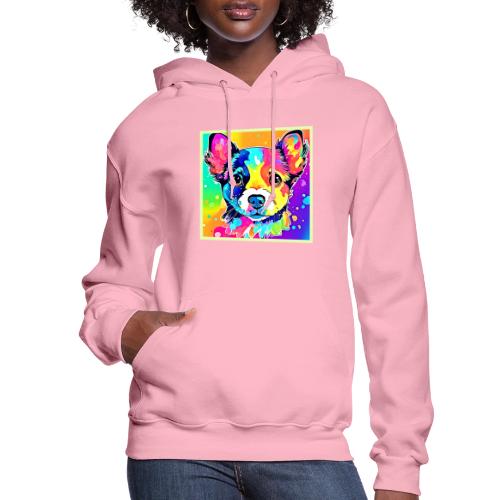 Vivid Puppy Vibes Art Design - Women's Hoodie