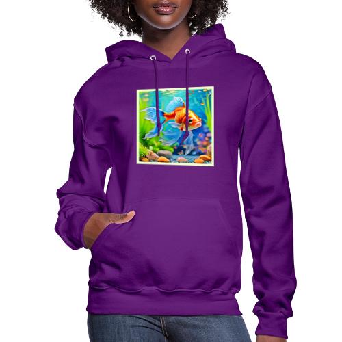 Colorful Tank Goldfish Design - Women's Hoodie