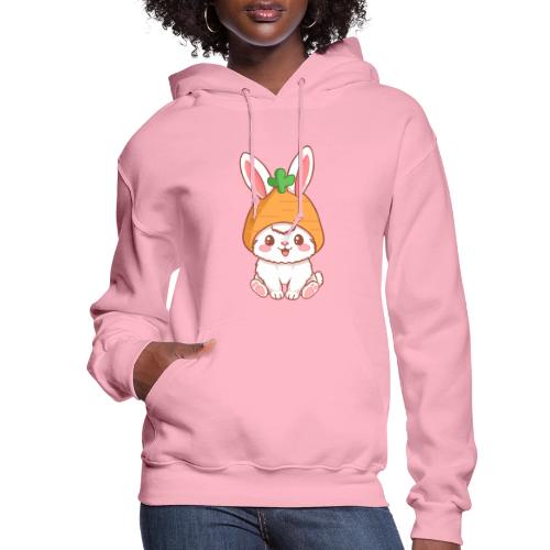 Adorable Bunny in Carrot Hat - Women's Hoodie