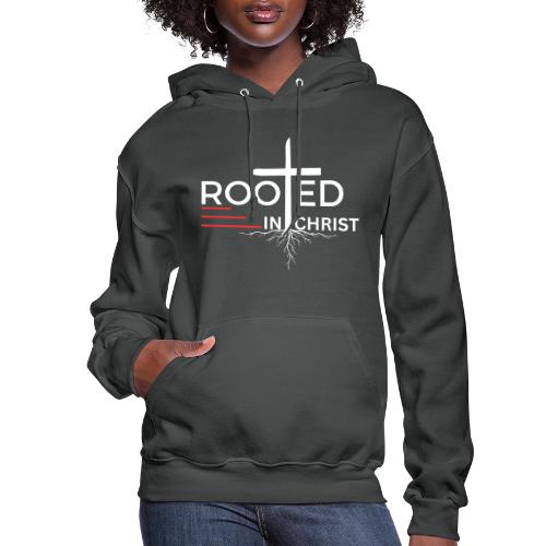 Rooted in Christ (white) - Colossians 2:7 - Women's Hoodie