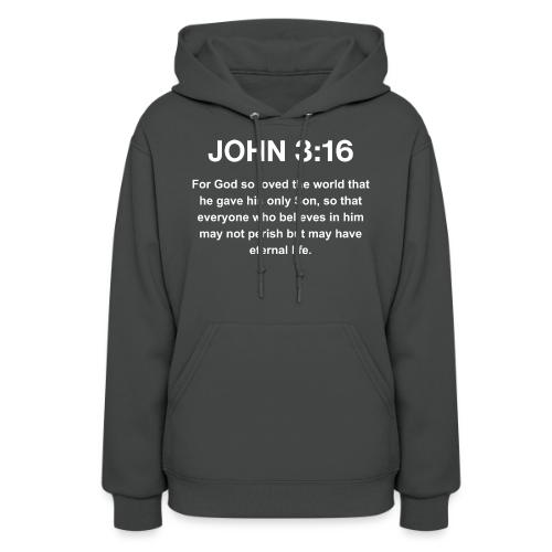 John 3:16 Christian Apparel â White - Women's Hoodie