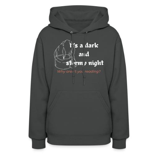 Dark and Stormy Night (white candle text) - Women's Hoodie
