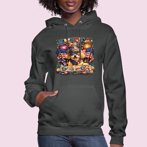 America 250 Dog Mom Patriotic Goldendoodle Shirt - Women's Hoodie
