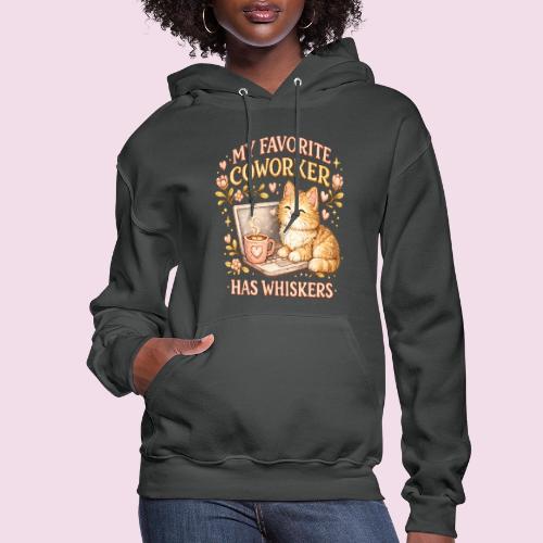My Favorite Coworker Has Whiskers Faux Stitched - Women's Hoodie