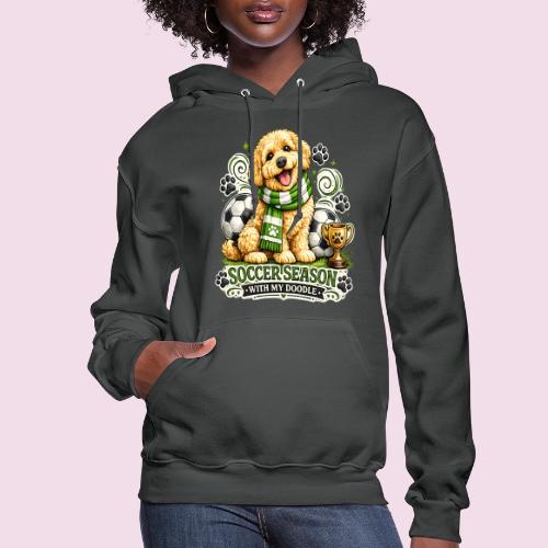 Soccer Season With My Doodle Goldendoodle Dog - Women's Hoodie