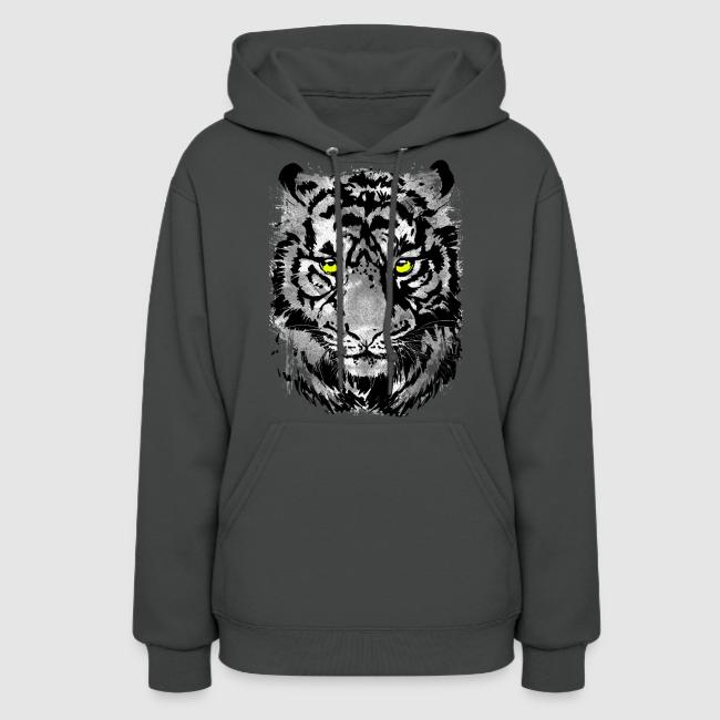 Gray Tiger Head Drawing - Black and white Tiger