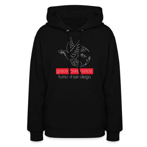 Grace. Love. Justice.- dove and earth graphic - Women's Hoodie