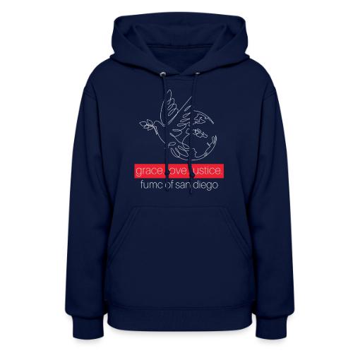 Grace. Love. Justice.- dove and earth graphic - Women's Hoodie
