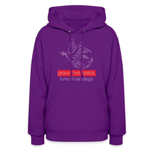 Grace. Love. Justice.- dove and earth graphic - Women's Hoodie