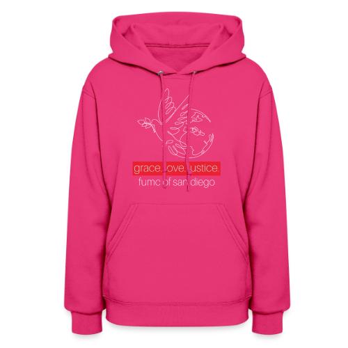 Grace. Love. Justice.- dove and earth graphic - Women's Hoodie