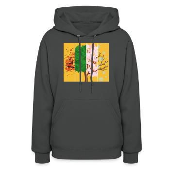 Four Seasons Tree - Women's Hoodie - asphalt - Front - Camila (177cm)