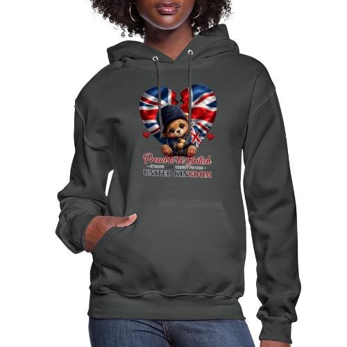 Proud to Be British Teddy Bear UK Patriot Gift - Women's Hoodie
