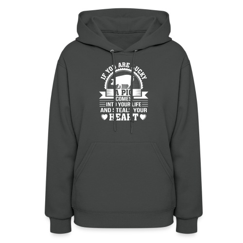 Mini Pig Comes Your Life Steals Heart - Women's Hoodie