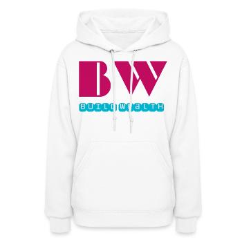 Build Wealth - Women's Hoodie - white - Front - Camila (177cm)