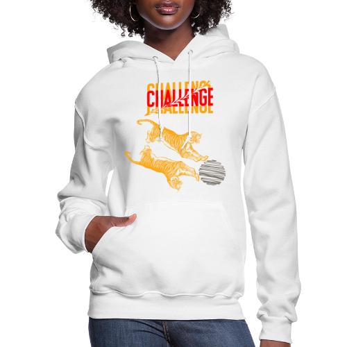 Double tiger fashion, jungle feline animals. - Women's Hoodie