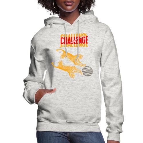 Double tiger fashion, jungle feline animals. - Women's Hoodie