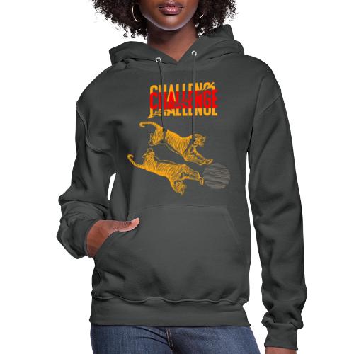 Double tiger fashion, jungle feline animals. - Women's Hoodie