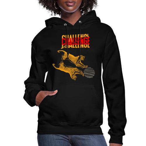 Double tiger fashion, jungle feline animals. - Women's Hoodie