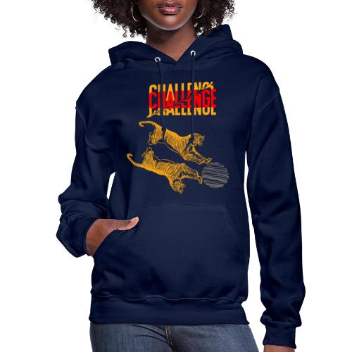 Double tiger fashion, jungle feline animals. - Women's Hoodie