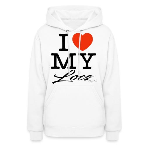 I LOVE MY LOCS (black text design) - Women's Hoodie