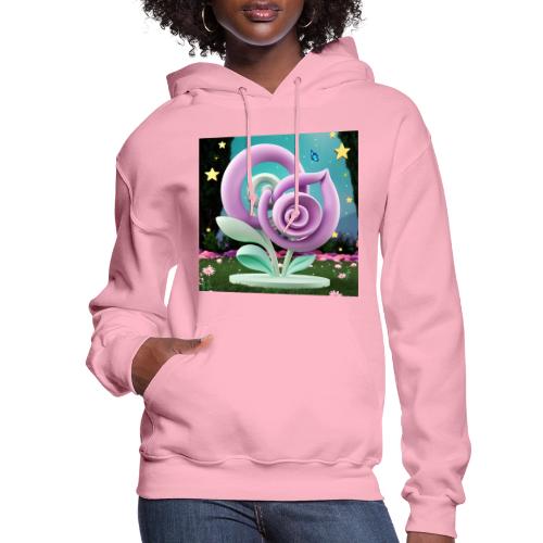 Lila Bloom | Double Floral Eco-Inspired Art - Women's Hoodie
