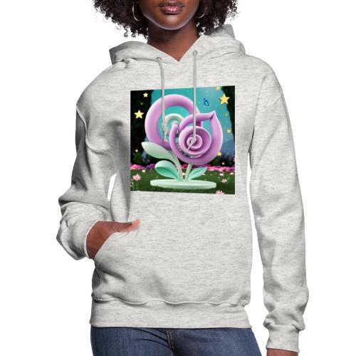 Lila Bloom | Double Floral Eco-Inspired Art - Women's Hoodie