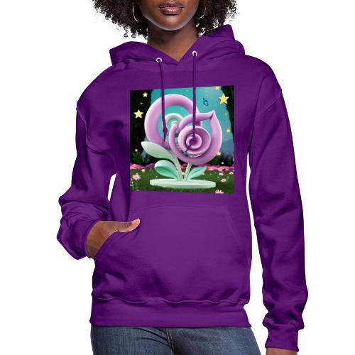 Lila Bloom | Double Floral Eco-Inspired Art - Women's Hoodie