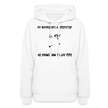 Pipefitter's girlfriend - Women's Hoodie - white - Front - Camila (177cm)