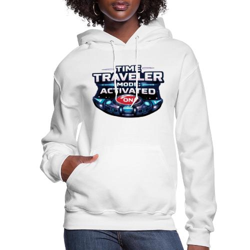 Time Traveler Mode – Futuristic Neon Sci-Fi Tee - Women's Hoodie
