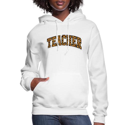 Leopard Print Teacher Typography - Women's Hoodie