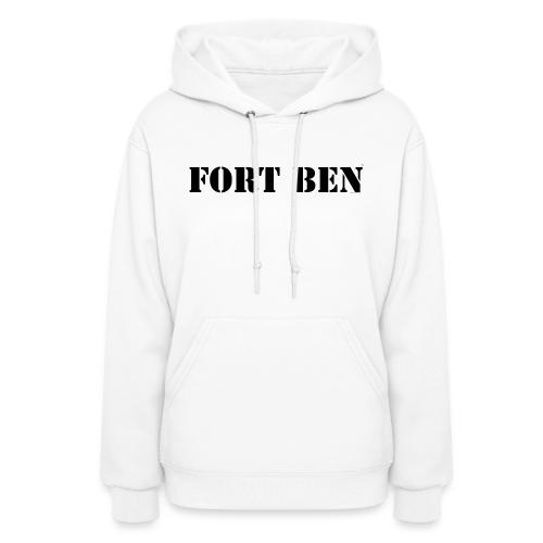 FORT BEN, black stencil - Women's Hoodie
