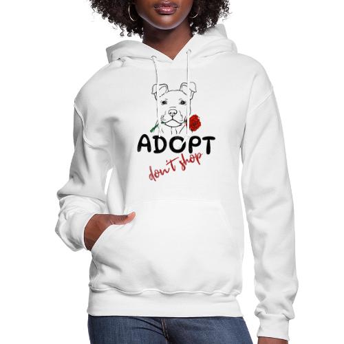 Retro Adopt Dont Shop Cute Puppy Rose Tee - Women's Hoodie