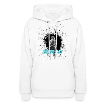 burst out - Women's Hoodie - white - Front - Camila (177cm)