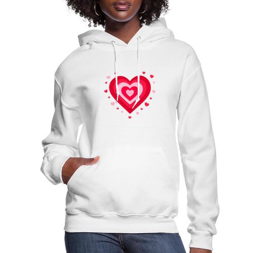 Layered Red & Pink Heart – Cute Valentine Love - Women's Hoodie