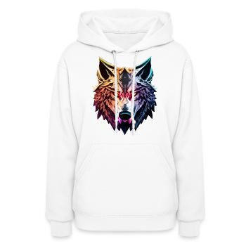 WOLF - Women's Hoodie - white - Front - Camila (177cm)