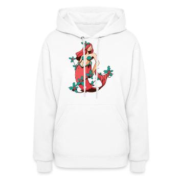 Christmas Mermaid with mistletoe - Women's Hoodie - white - Front - Camila (177cm)