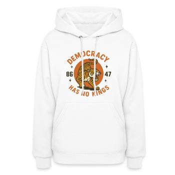 Democracy has no kings - Women's Hoodie - white - Front - Camila (177cm)