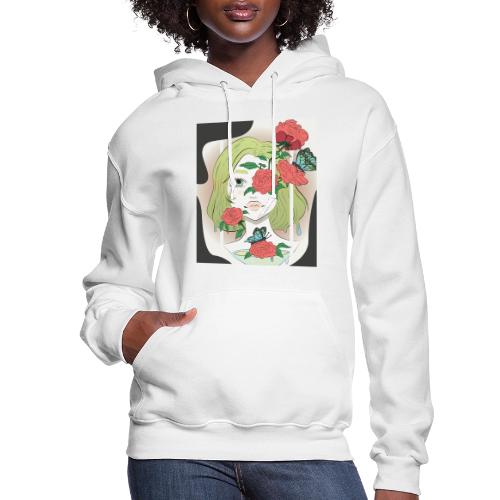 Girl with Rose Vine - Women's Hoodie