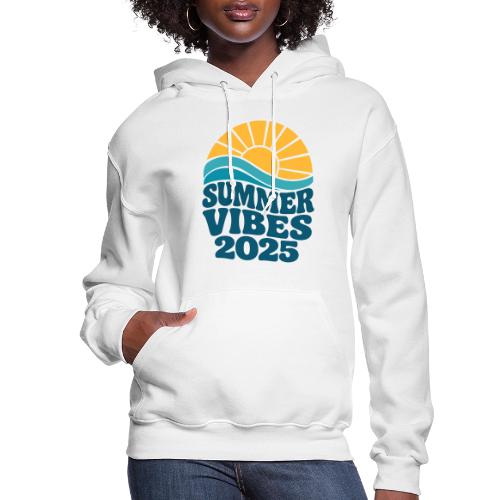 Summer Vibes 2025 Retro Sunset T-Shirt | Fun Beach - Women's Hoodie