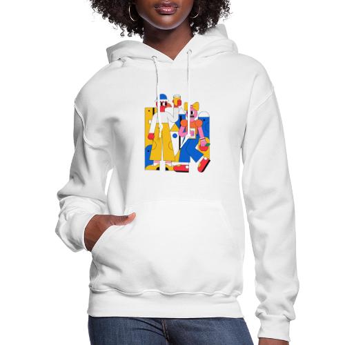 Bold Geometric Duo Pop Art - Women's Hoodie
