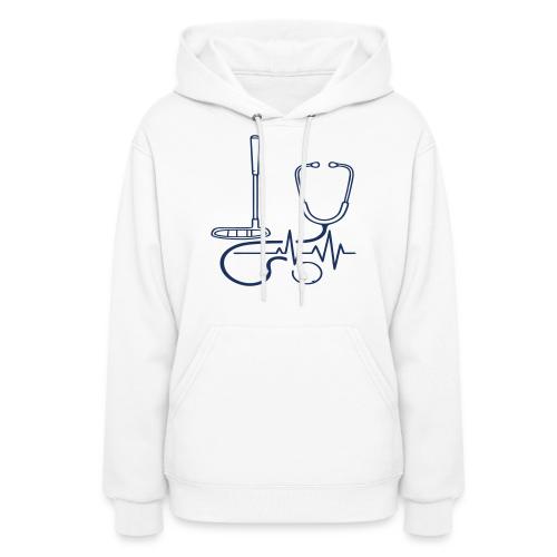 Golf Heartbeat EKG - Medical Pro Gift Tee - Women's Hoodie