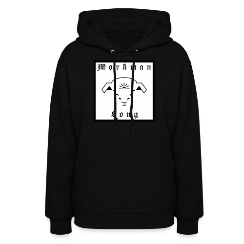 White Workman Song Lamb Logo with Text - Women's Hoodie