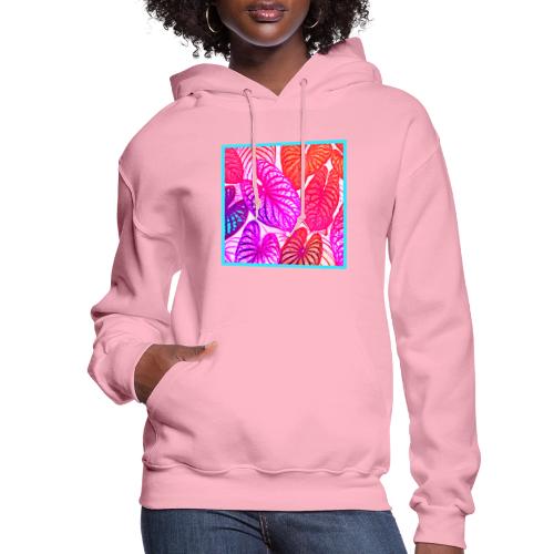 Color Burst Leaves Neon Elegance - Women's Hoodie