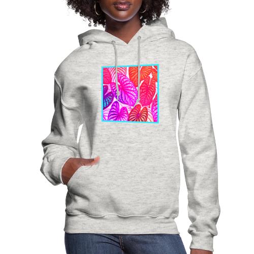 Color Burst Leaves Neon Elegance - Women's Hoodie