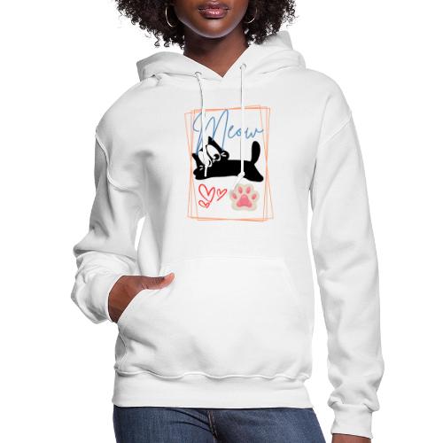 Meow Cat Paw Cute Kitty Lover Design - Women's Hoodie