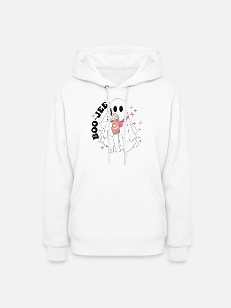Boo Jee halloween ghost Spooky Season funny ghost - Women's Hoodie - white
