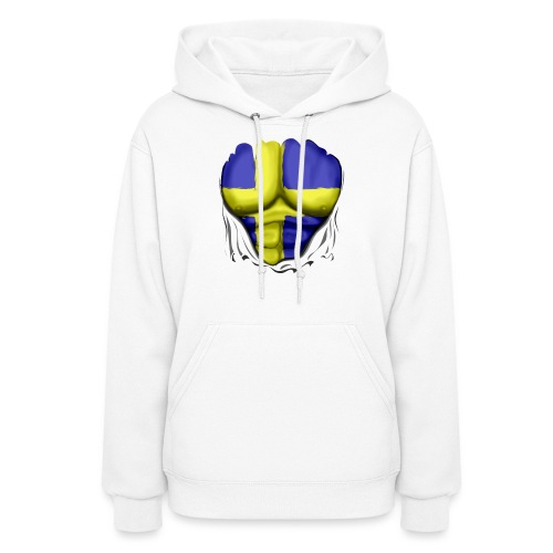 Sweden Flag Ripped Muscles, six pack, chest t-shir - Women's Hoodie